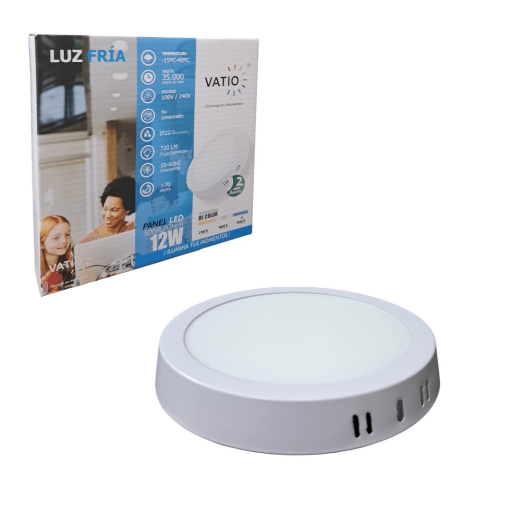 Vatio panel LED blanco 12W sbr poner