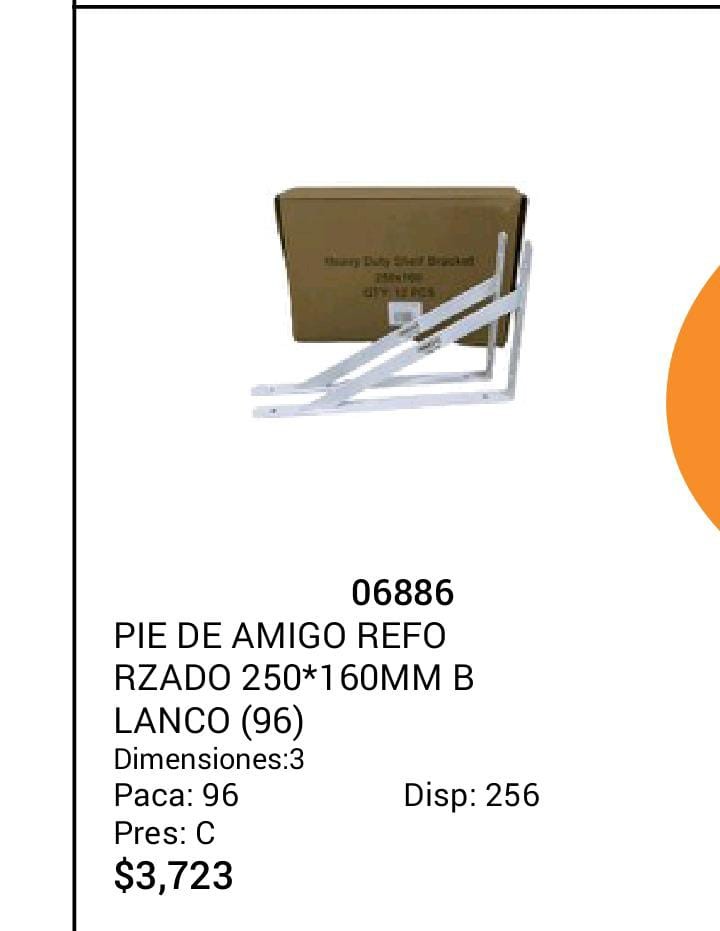 Pie de amigo blanco 250x160mm