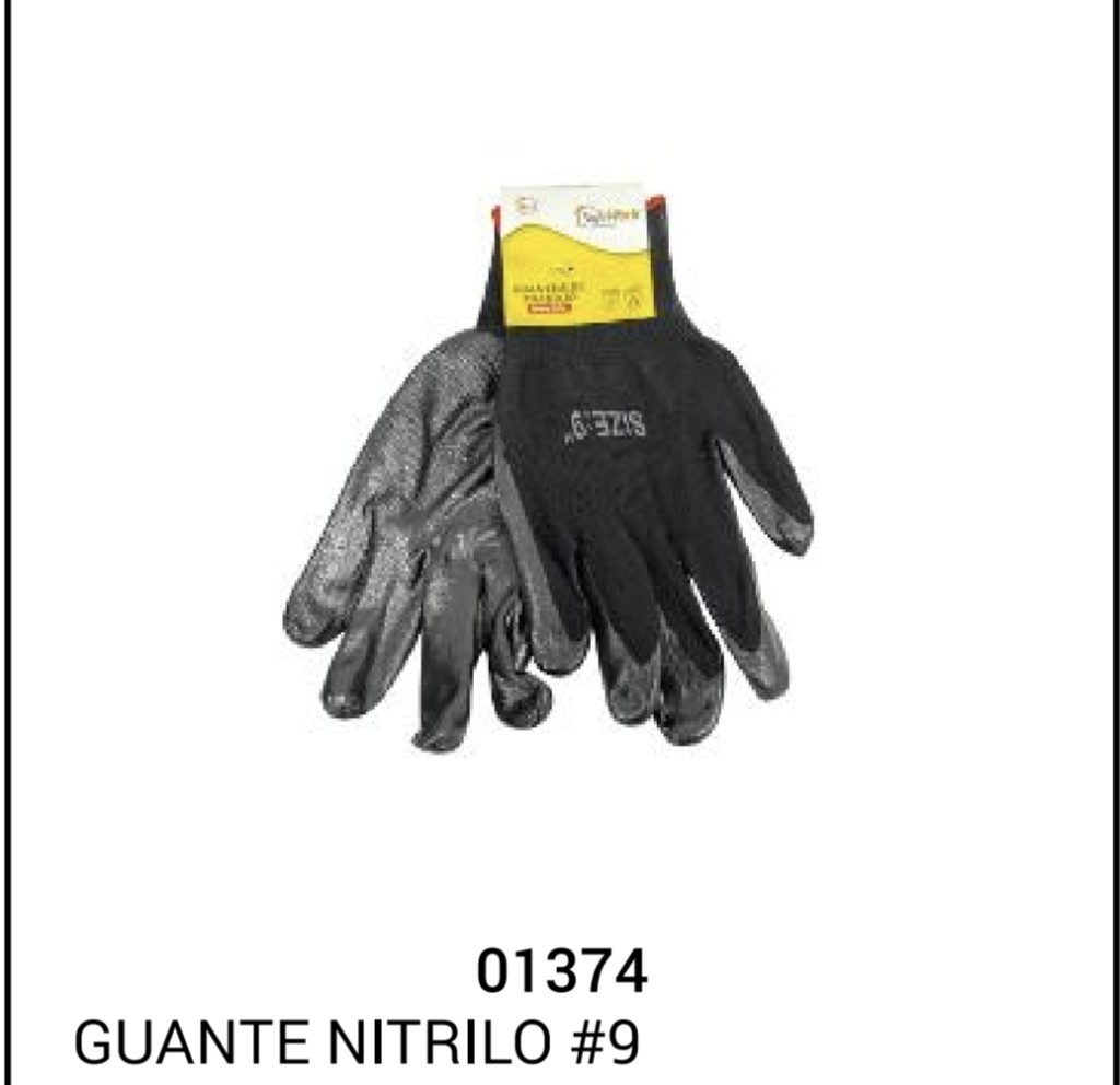 Guante nitrilo negro #9