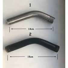 Tubo curvo negro 15cm