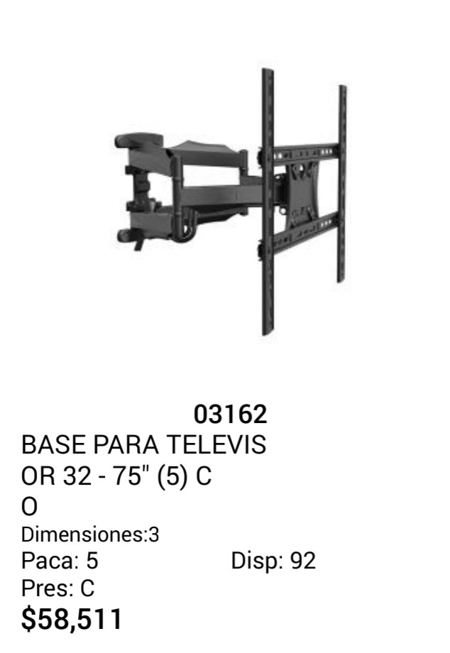 Soporte TV articulado negro