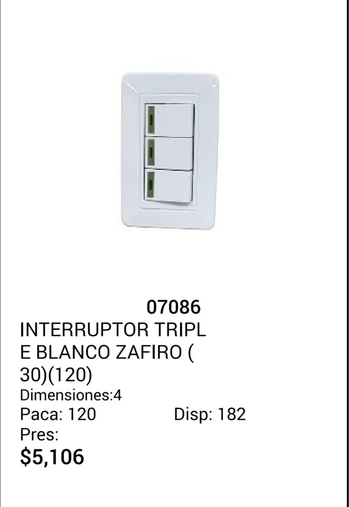Nix interruptor triple blanco