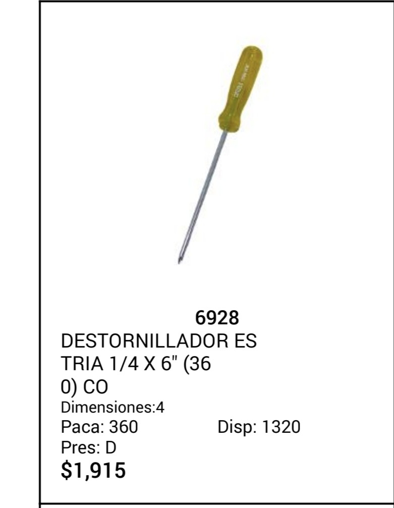 Destor  1/4x6 pala