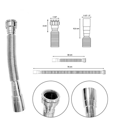 Manguera flexible cromada