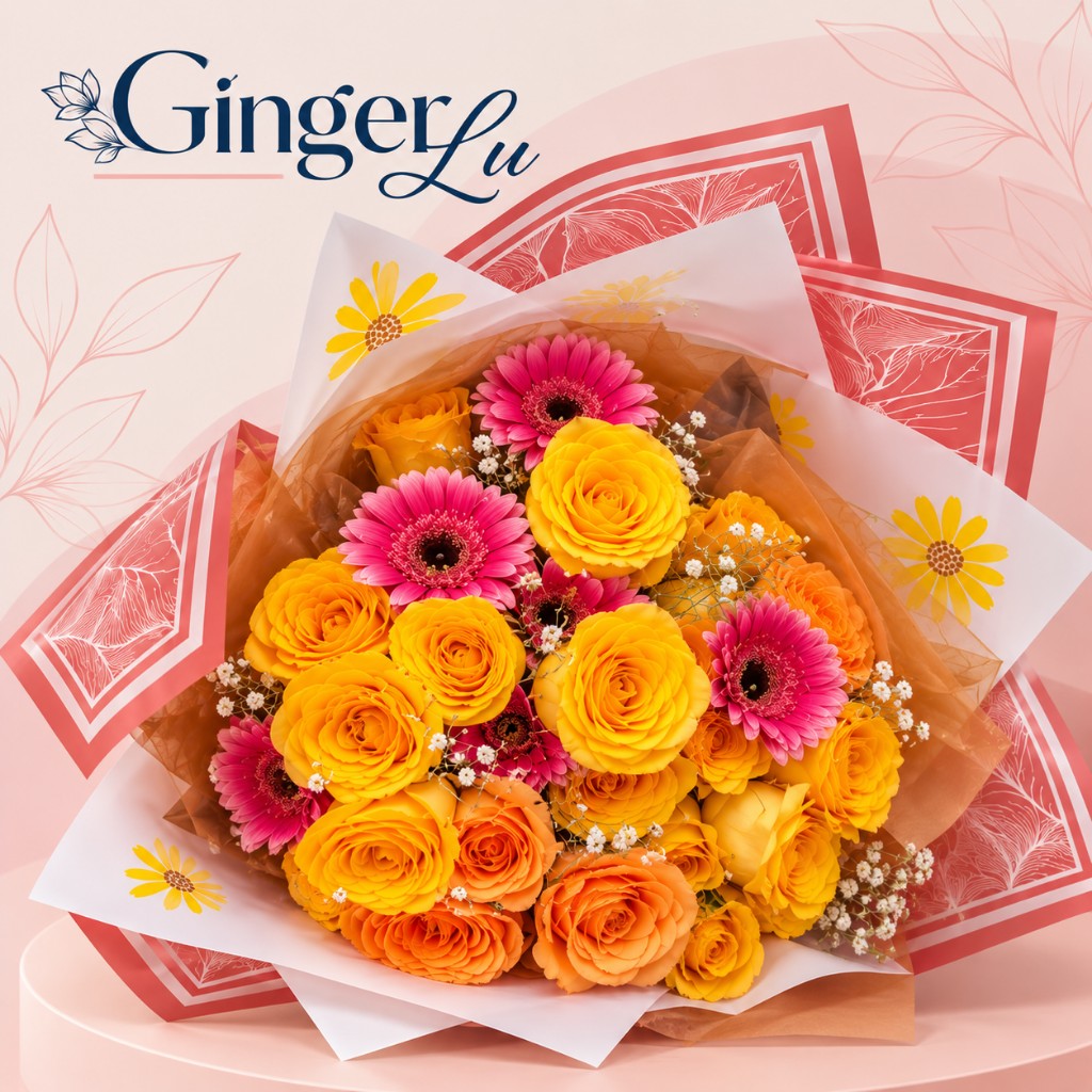 Bouquet mixto de rosas con gerberas y claveles