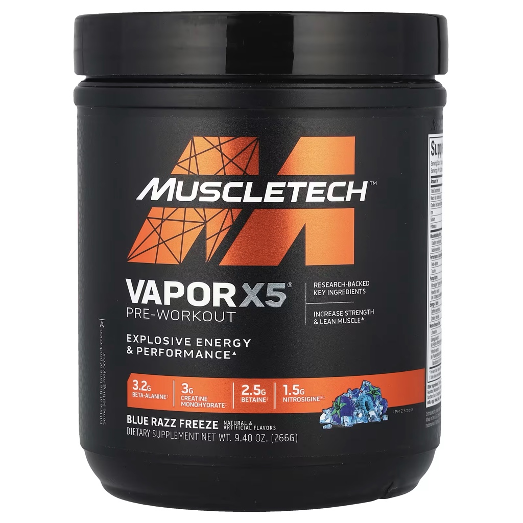 Pre entreno MuscleTech VaporX5 Blue Razz Freeze