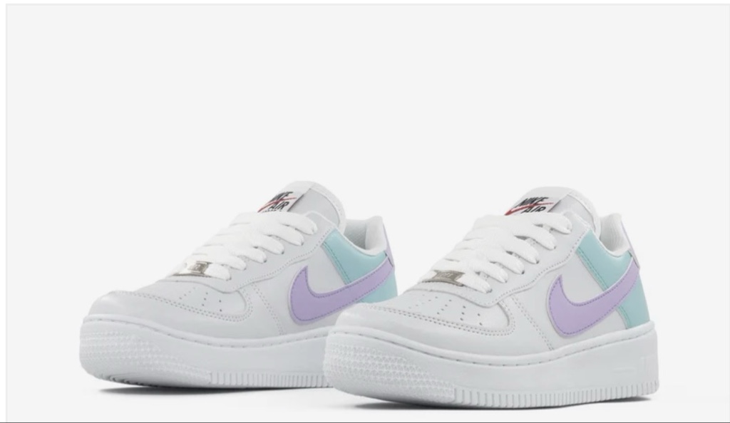 AF1 BLANCO CON CIELO Y LILA