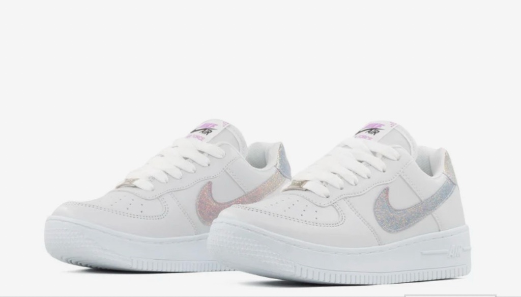 AF1 BLANCO CON LILA GLITTER