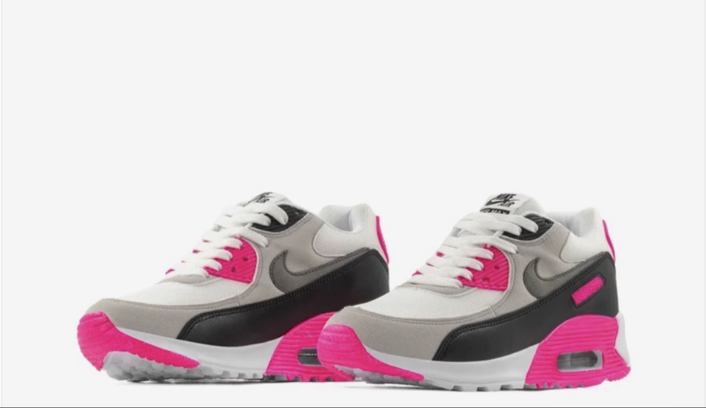 Air Max Blanco Gris y Fiusha