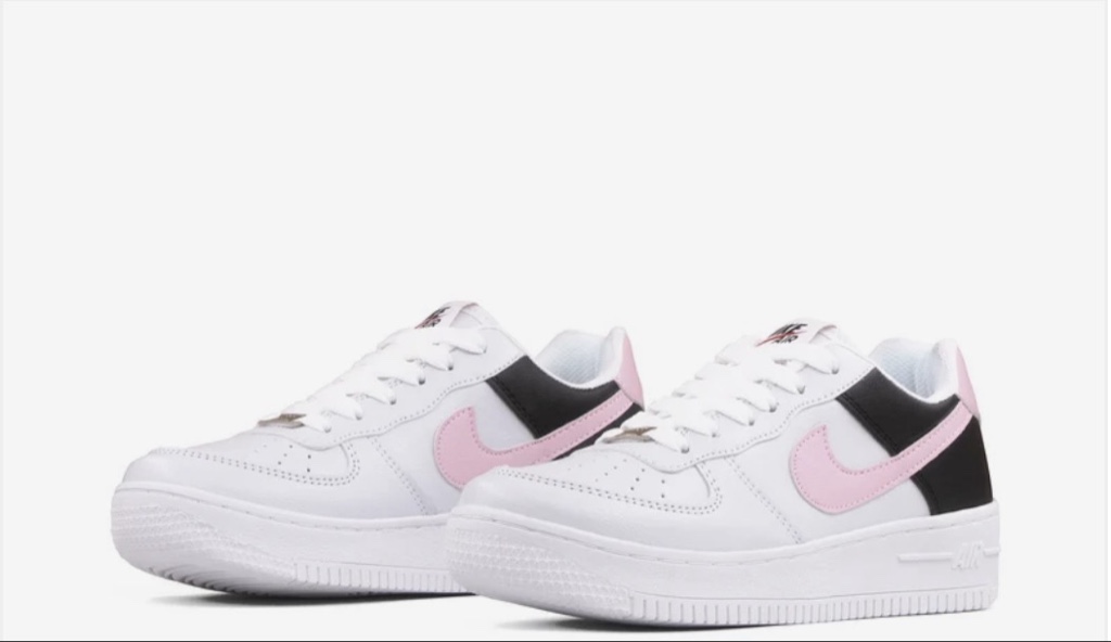 AF1 BLANCO CON NEGRO Y ROSA