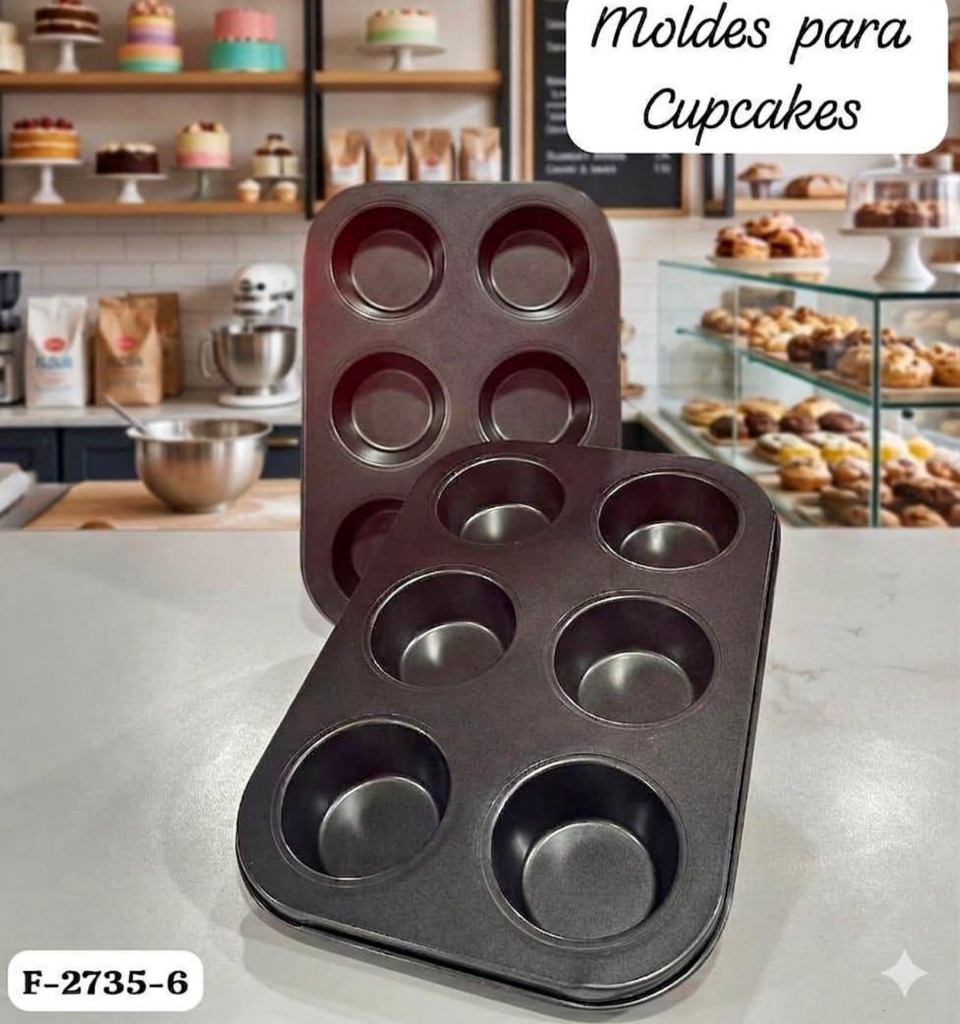 Molde para cupcakes 6 cavidades