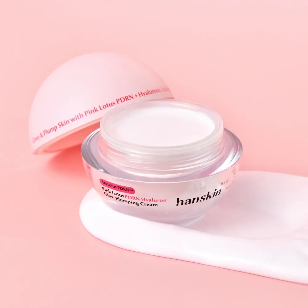 Hanskin Pink Lotus PDRN Hyaluron Glow Plumping Cream