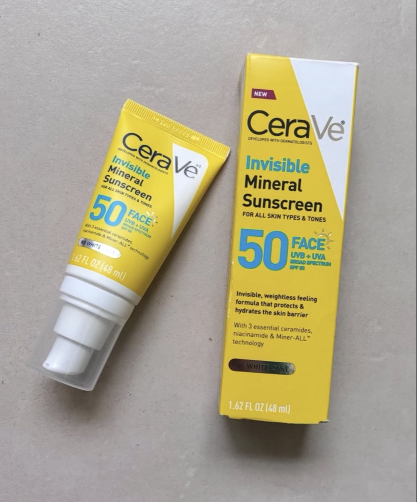 Cerave invisible mineral sunscreen 50spf
