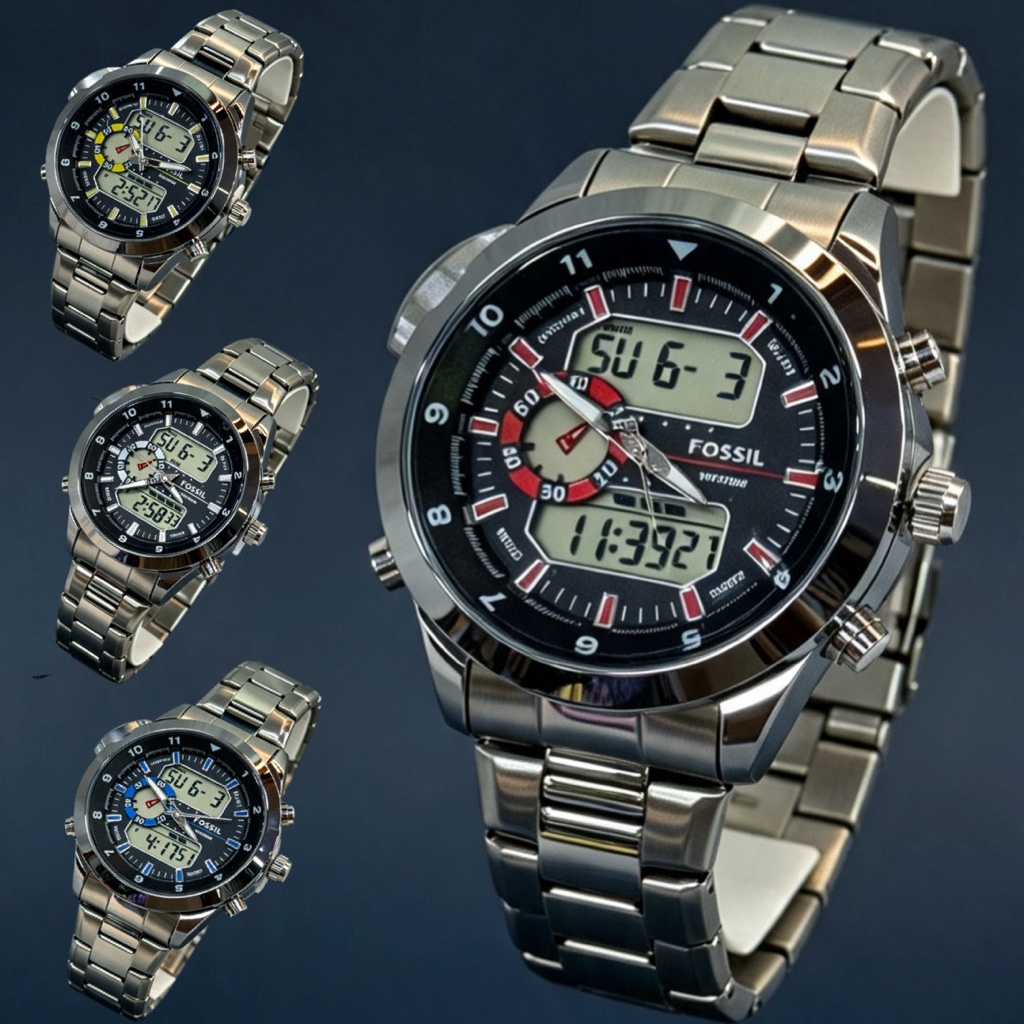 Fossil doble hora brújula