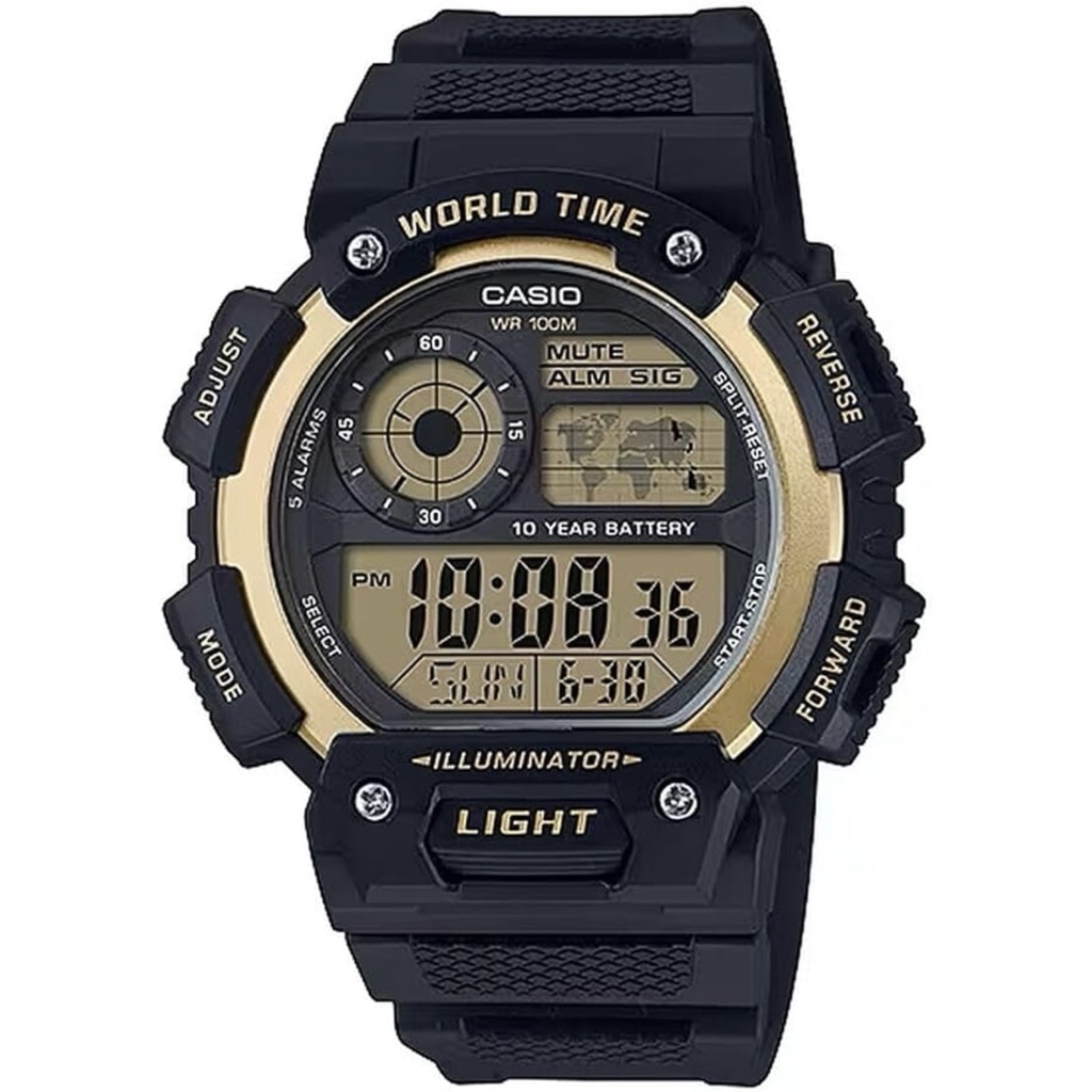 Casio original AE-1400WH-9AVDF Línea World Time #EN