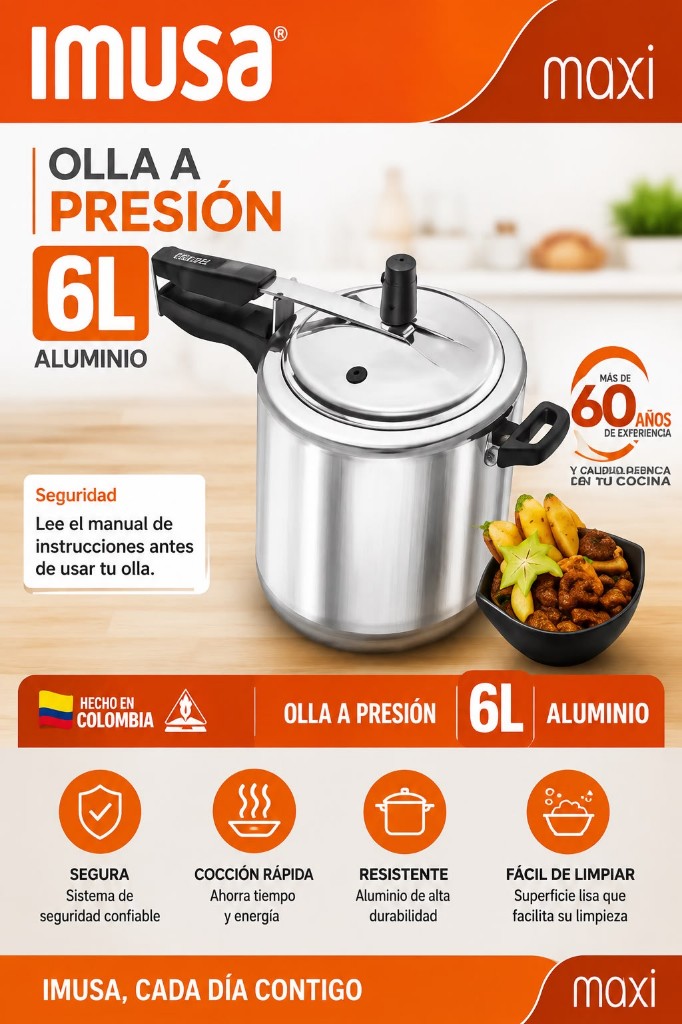 Olla a presión Imusa 6Lt