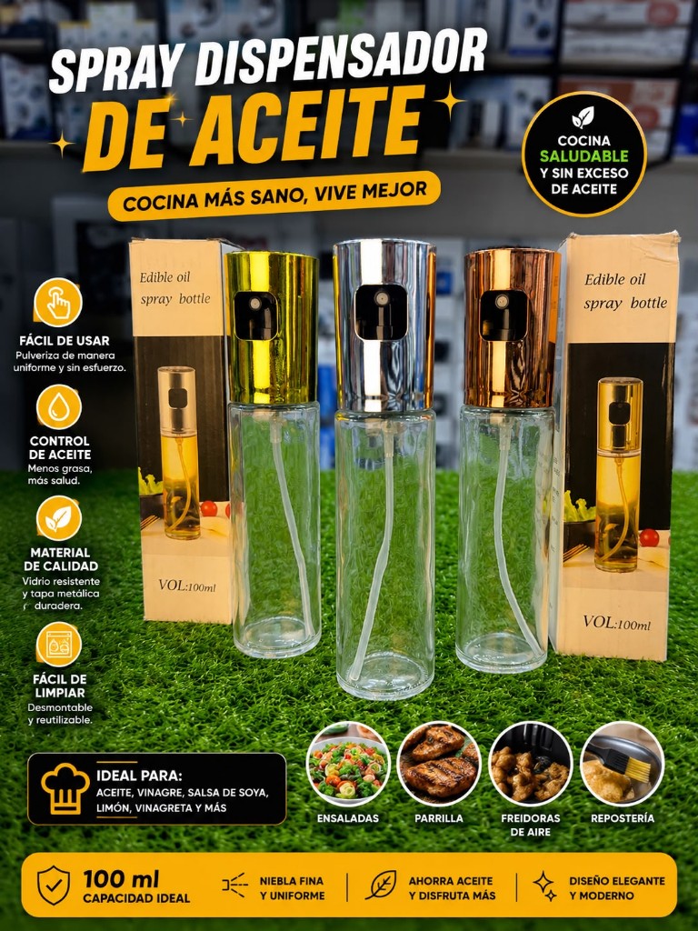 Aceitero metálico spray