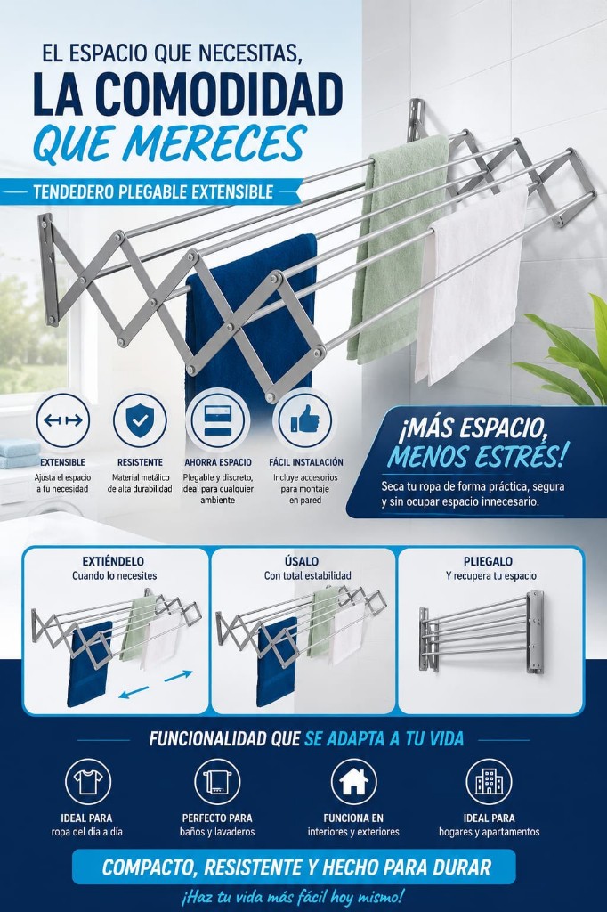Tendedero metalico acordeón