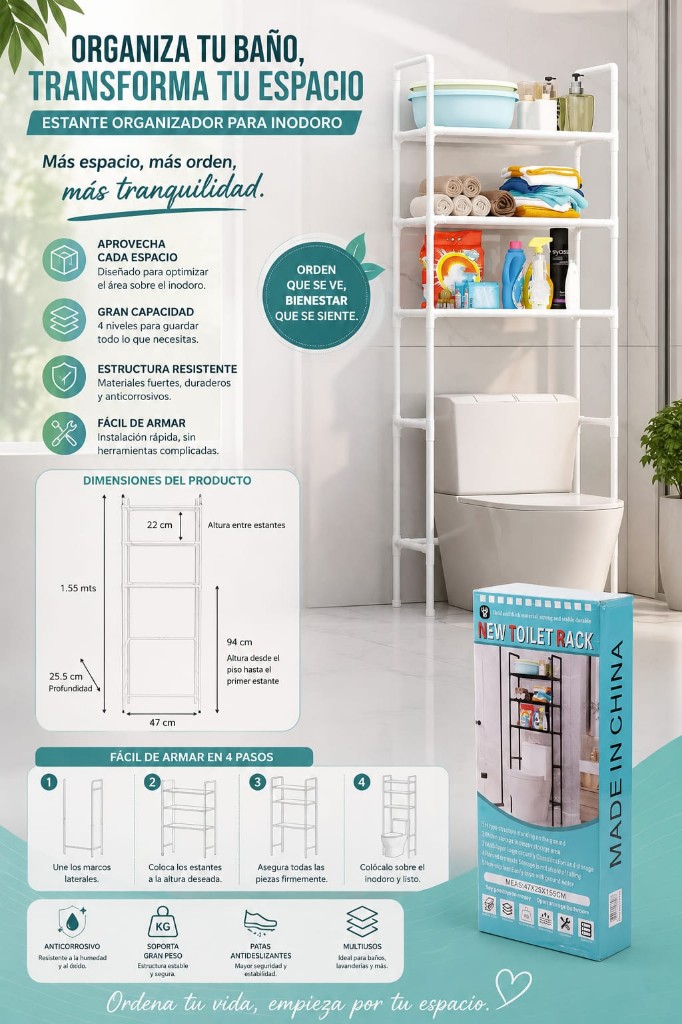 organizador de baño plástico