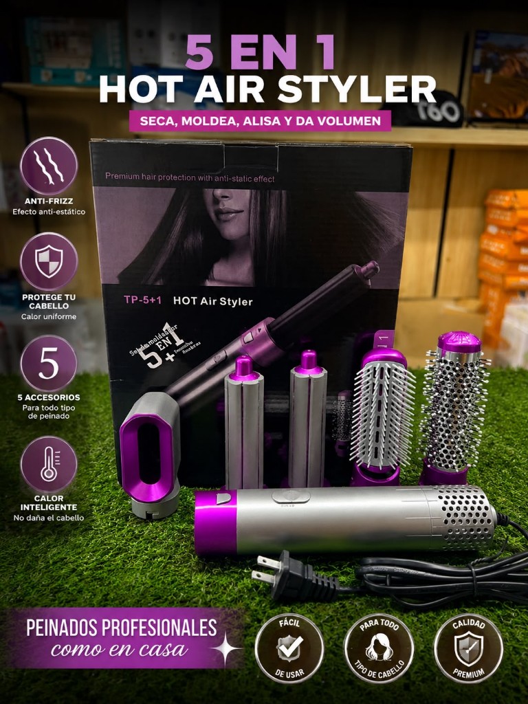 secador de cabello con 5 cabezas