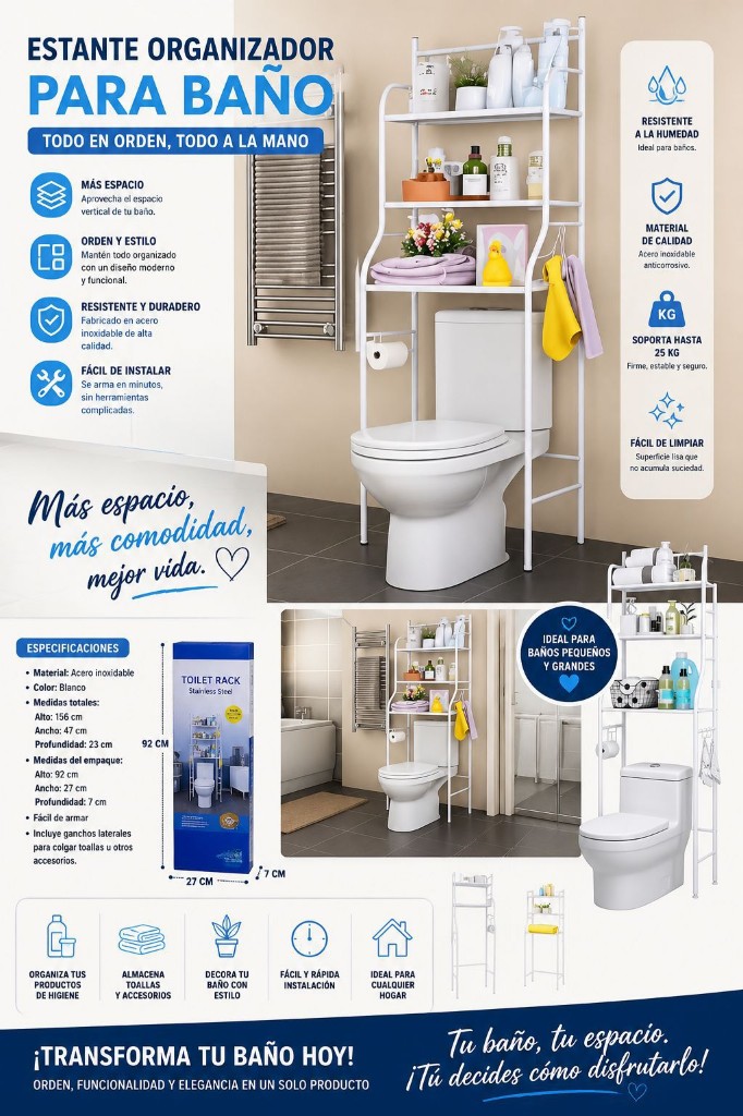 Estante Organizadores de baño metalico