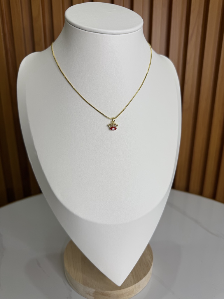 Cadena con ojo turco rojo