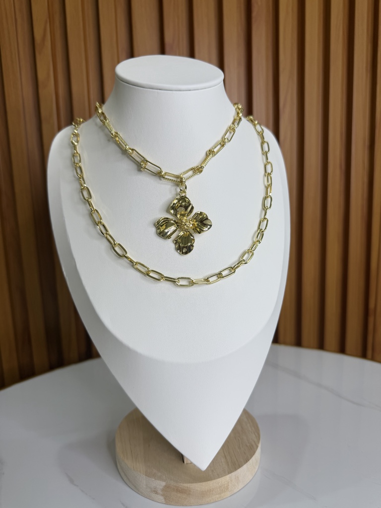 Collar Doble con flor
