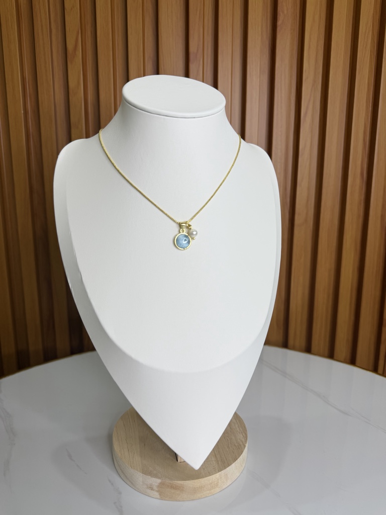 Cadena con larimar y perla