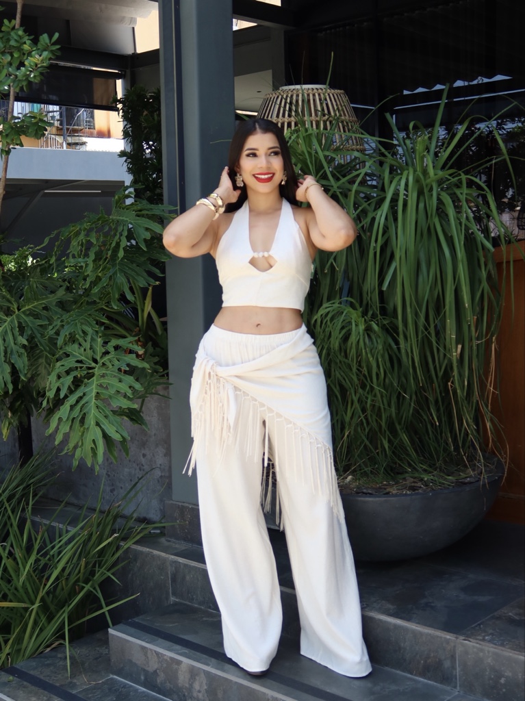 Conjunto de 3 piezas con flecos