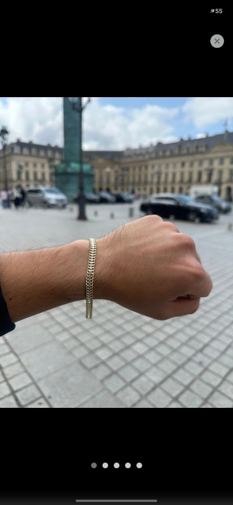 Pulsera Petatillo combinada 6 mm Oro Laminado 18k