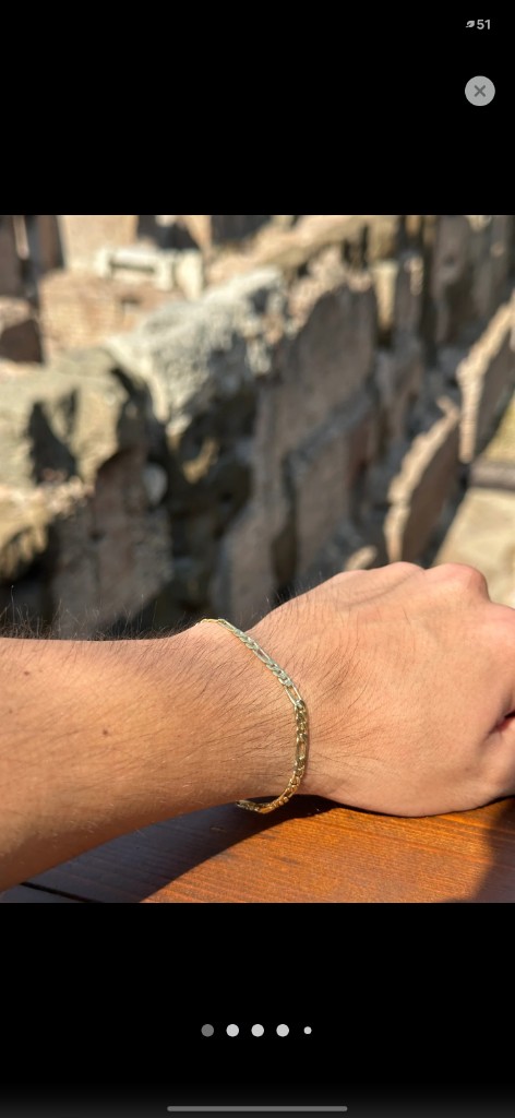 Pulsera Figaro 4mm oro laminado 18k