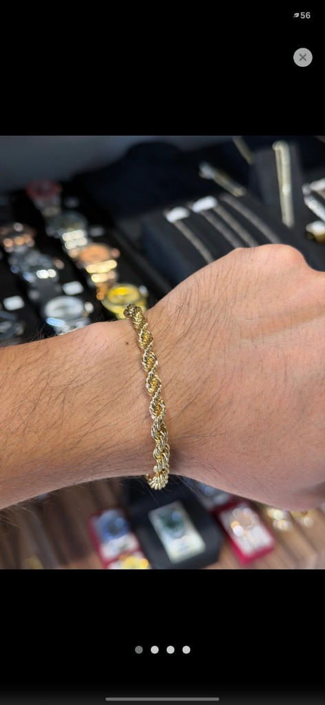Pulsera Torzal 6mm Oro Laminado 18k