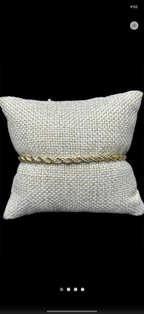 Pulsera Torzal 4 mm oro laminado 18k