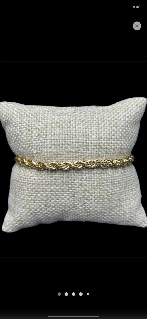 Pulsera Torzal 5 mm Oro Laminado 18k