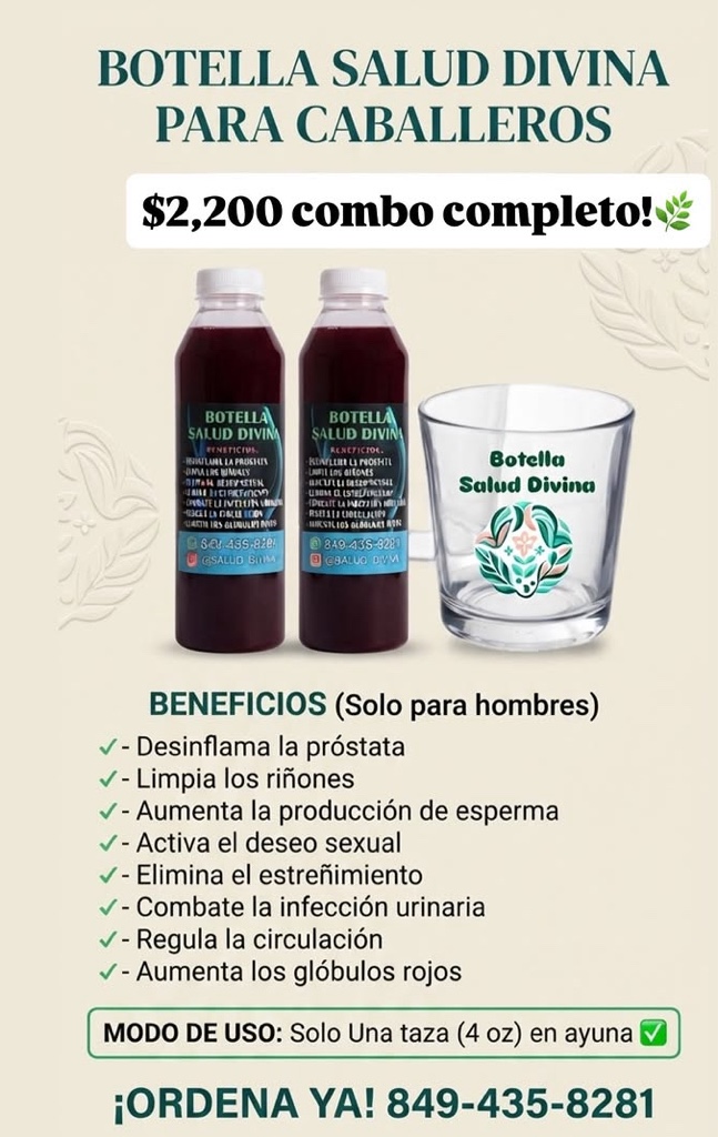 2 Botella para caballero + su medida