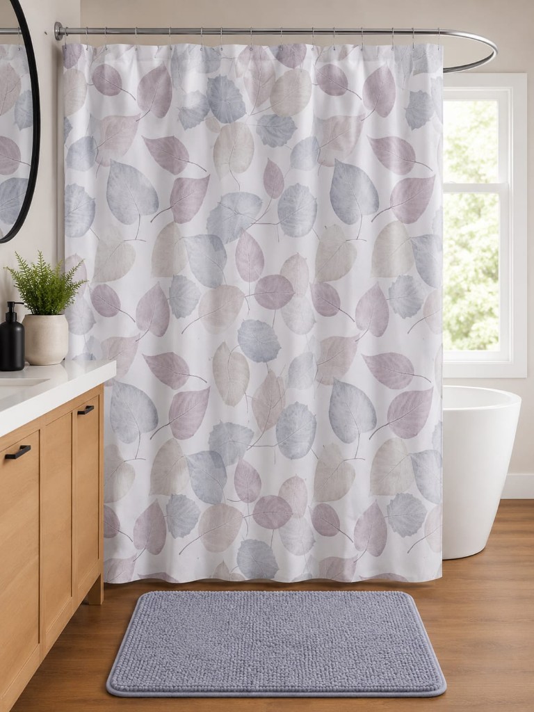 Cortina de baño hojas