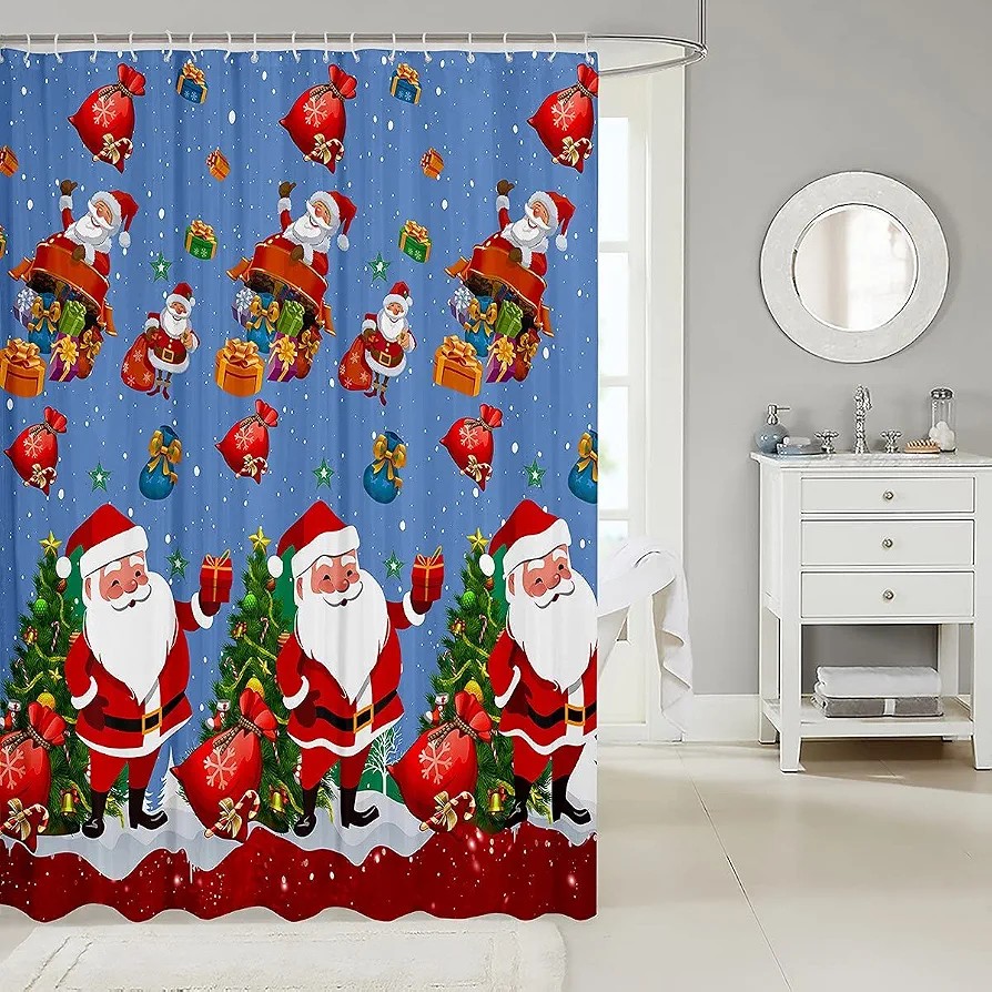 Cortina de baño  navideña