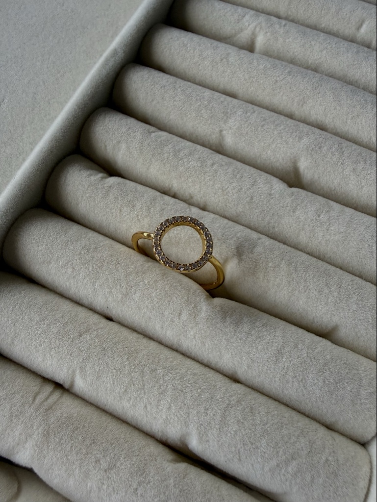 Anillo de plata dorado estilo Pandora