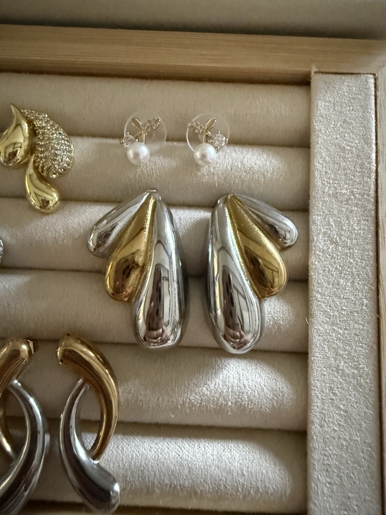 Pendientes doble color gotas derretidas