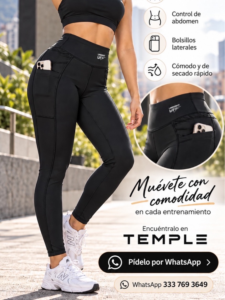 Leggings nylon con bolsillo