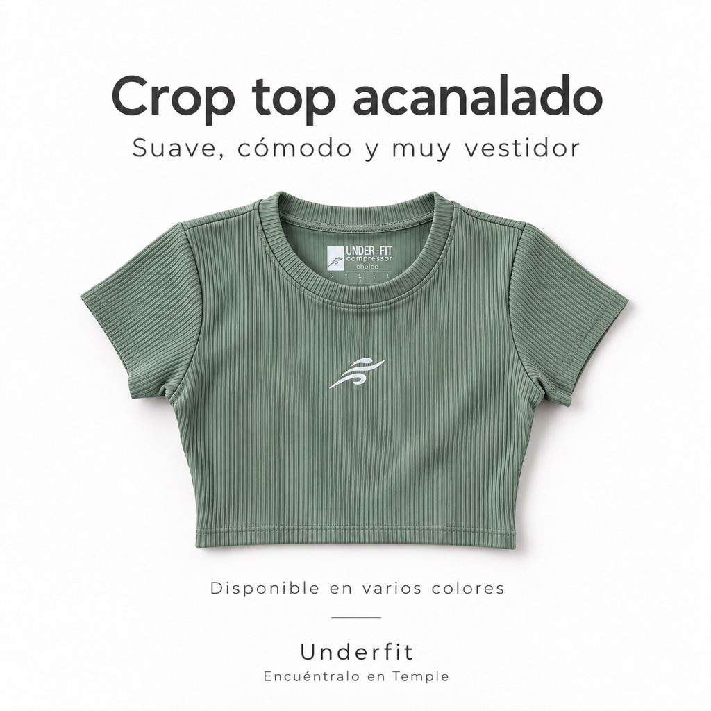 Crop top acanalado