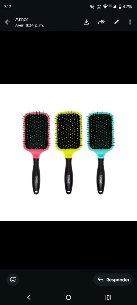 Cepillo para pelo colores surtidos cuadrado grande