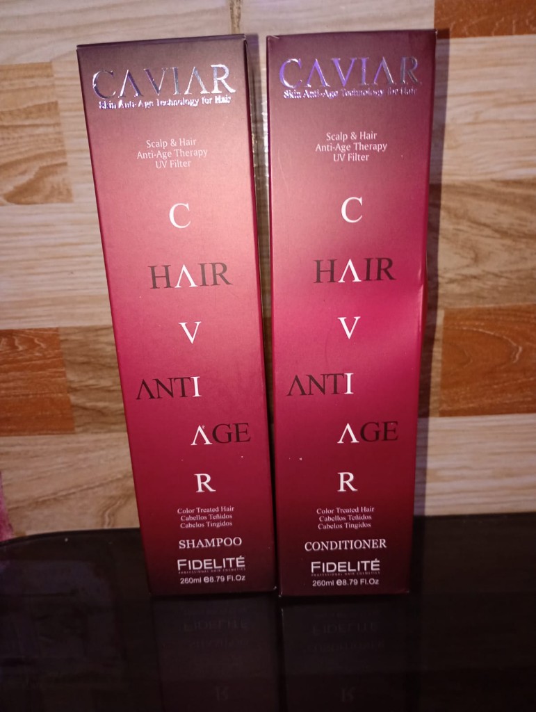 Combo Fidelité Caviar shampoo y acondicionador cabello teñido