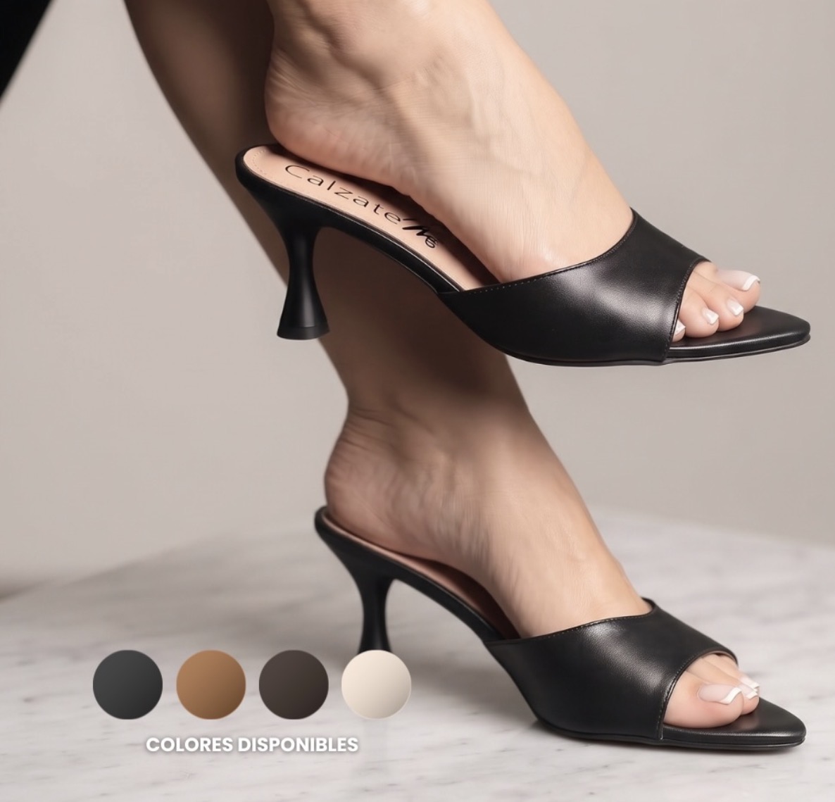 Sandalias de tacón negras Calzarte