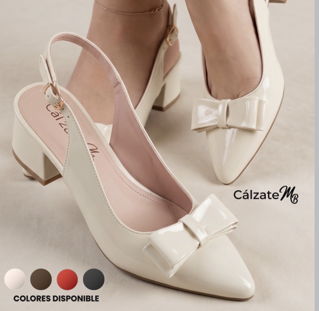 Zapatos de tacón Cálzate MB color blanco marfil