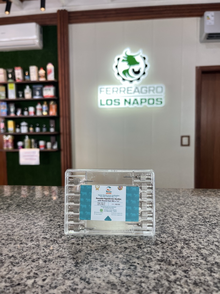 Agujas hipodérmicas Reutilizables con cono Redondo 16G X 1/2”