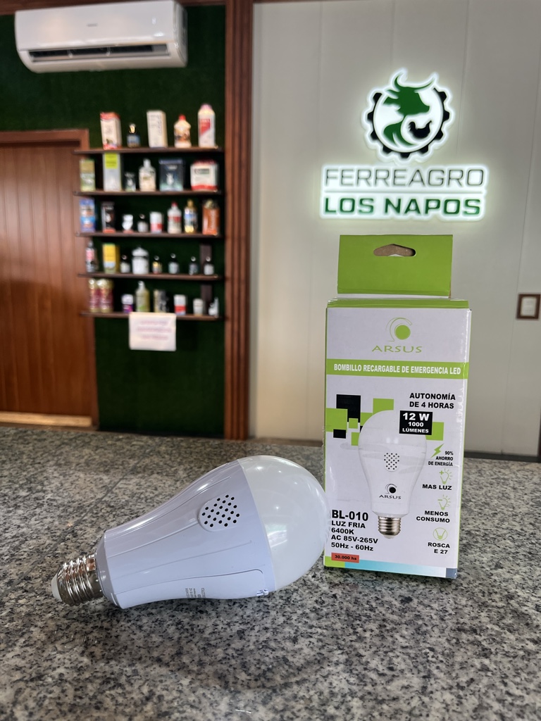 Bombillo Recargable de Emergencia Led 12W BL-010 Arsus