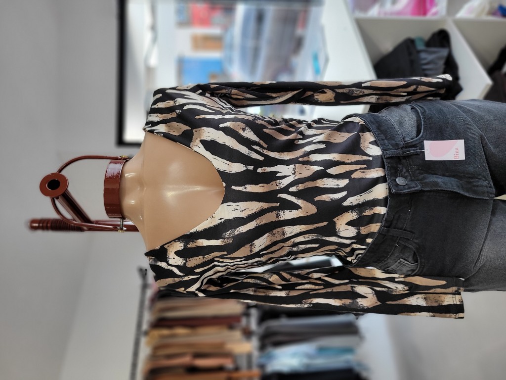 Body escote V estampado