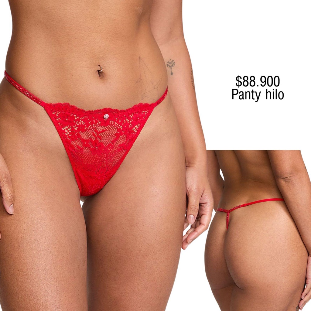 PANTY VS V-STRING ROJO SHINE STRAP