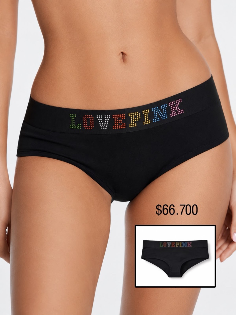 PANTY PINK HIPSTER NEGRO-XL